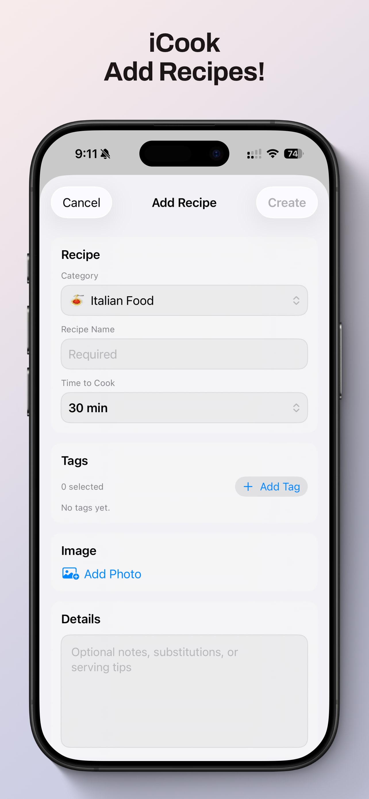 Browse recipes in iCook