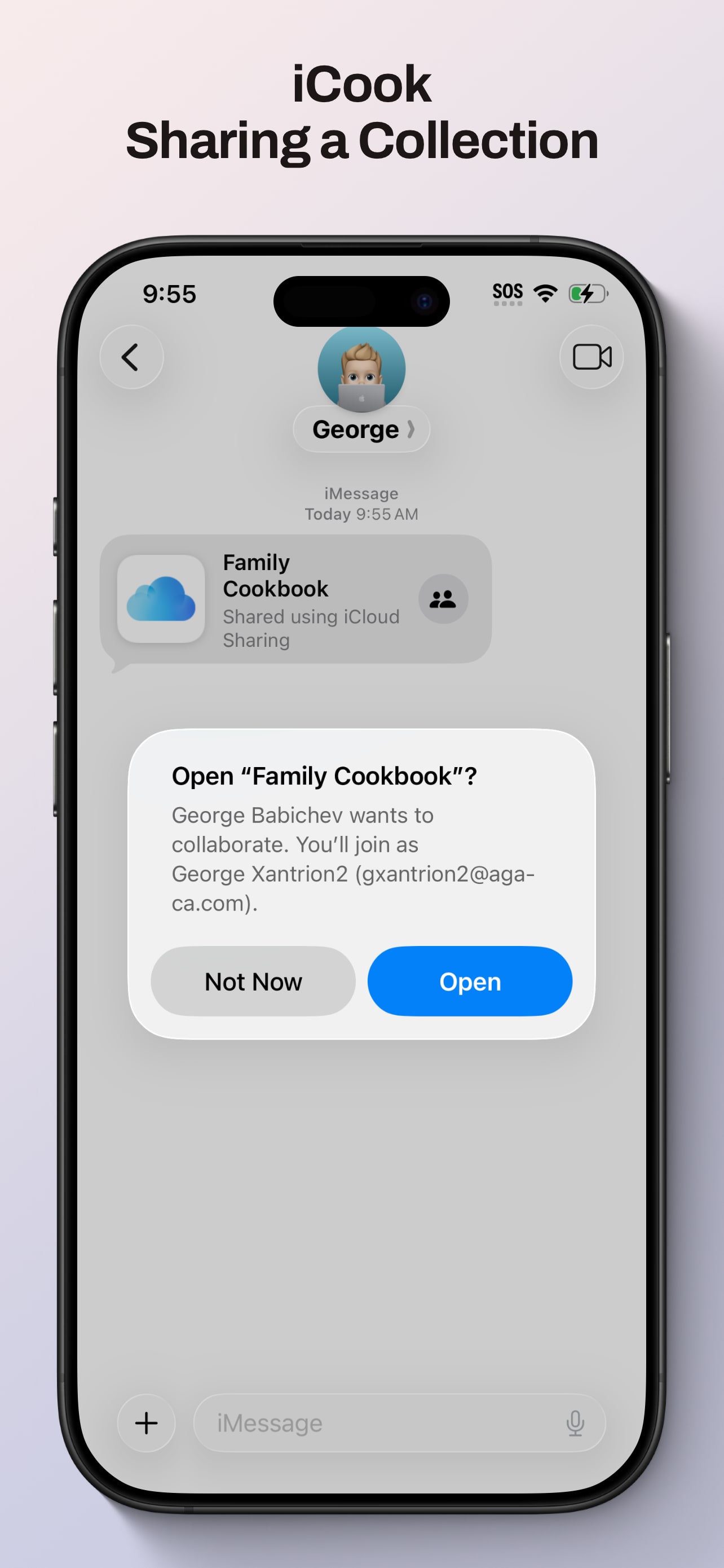 Browse a shared collection in iCook